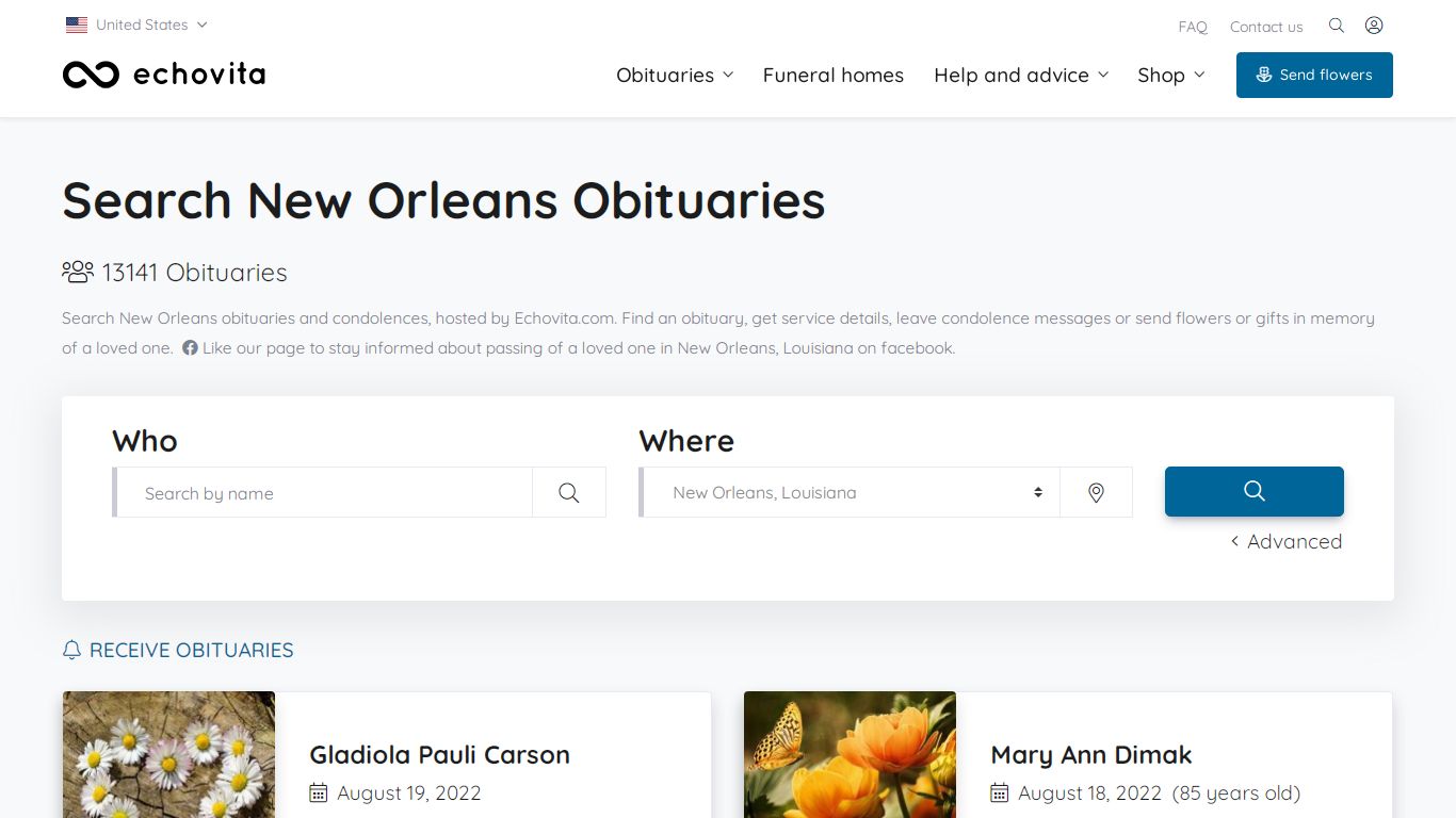 New Orleans Obituaries - Latest Obituaries in New Orleans, LA - Echovita